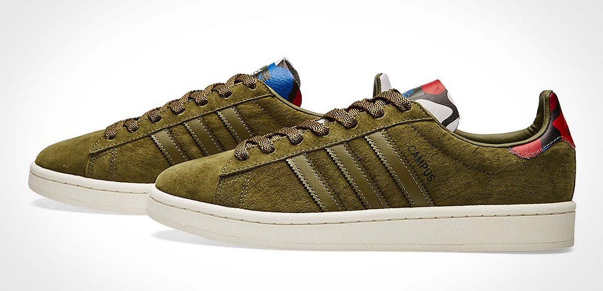 Adidas Campus Olive Cargo and Core Blue Sneakers